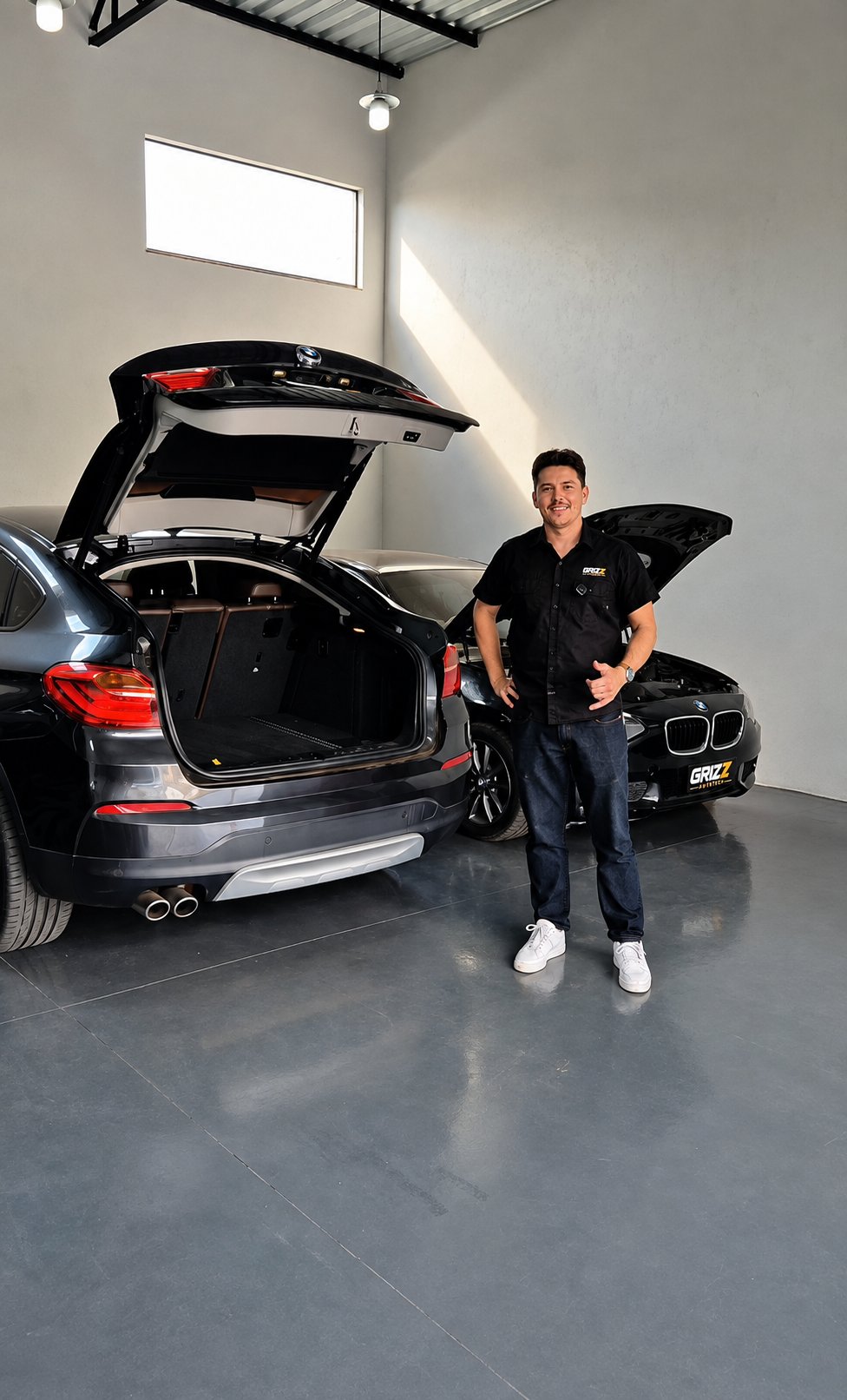 BMW com porta-malas aberto na Grizz Autotech